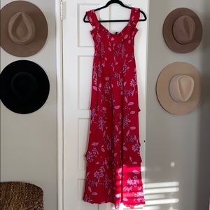 Express Off the Shoulder Ruffle Maxi Dress